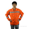 Knitted fluo fabric with PVC safety uniform